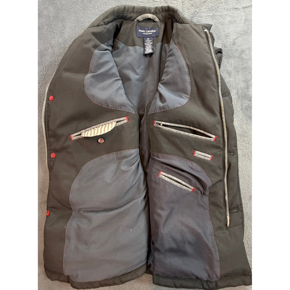 Daniel Cremieux Collection Mens Down Puffer Vest Black Quilted Full Zip Button M - Picture 9 of 13